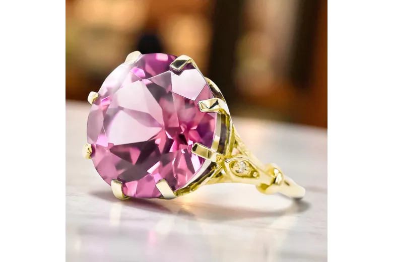  Vintage craft Αμέθυστος Κίτρινος χρυσός 14 καρατίων vrc073y